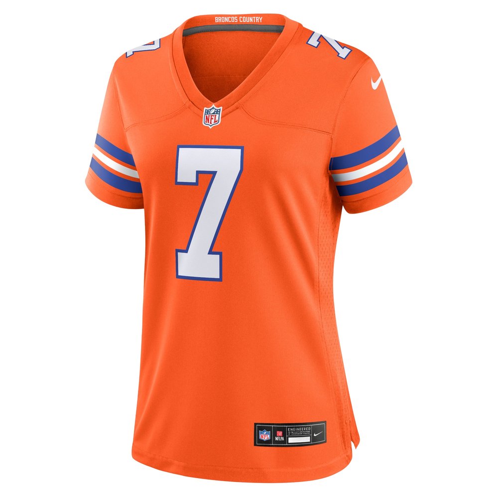 Women's Denver Broncos John Elway Orange Mile High Collection 1977 Throwback Player Game Jersey Women's Denver Broncos John Elway Orange Mile High Collection 1977 Throwback Player Game Jersey