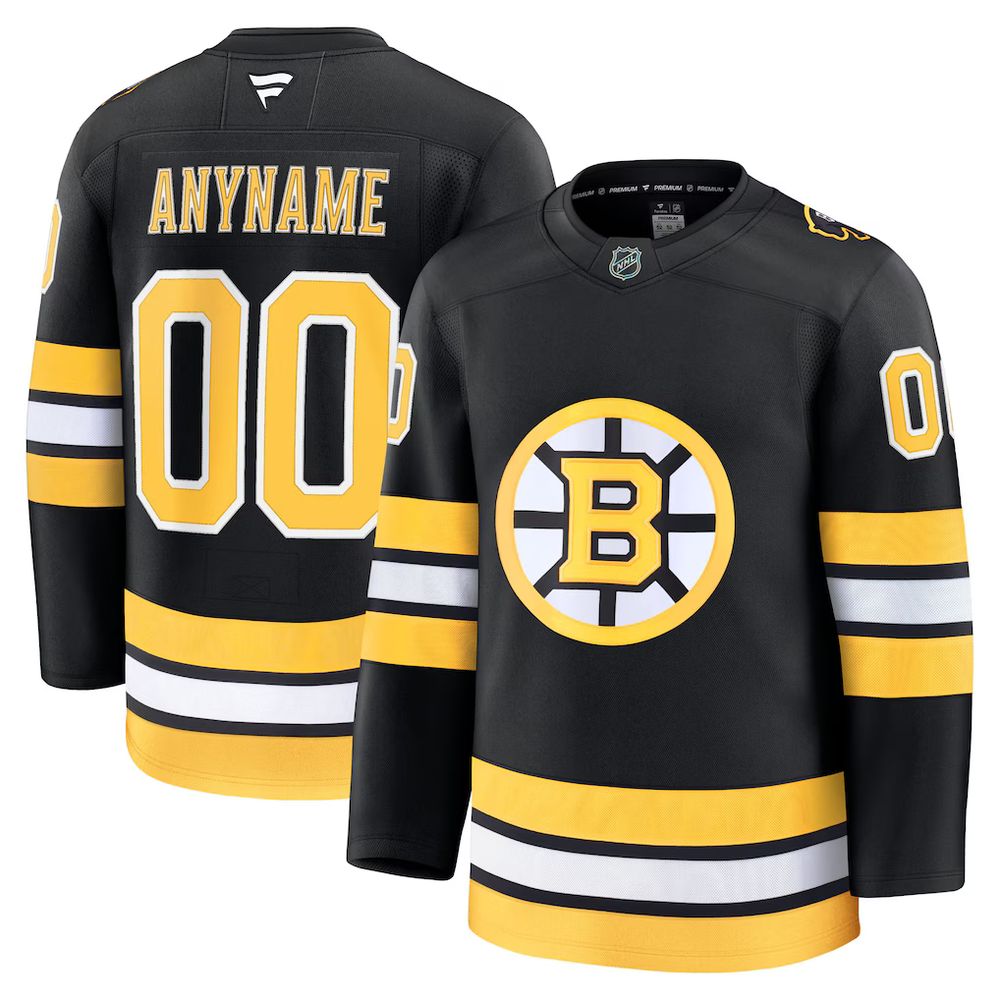 Youth Boston Bruins Black Home Custom Jersey
