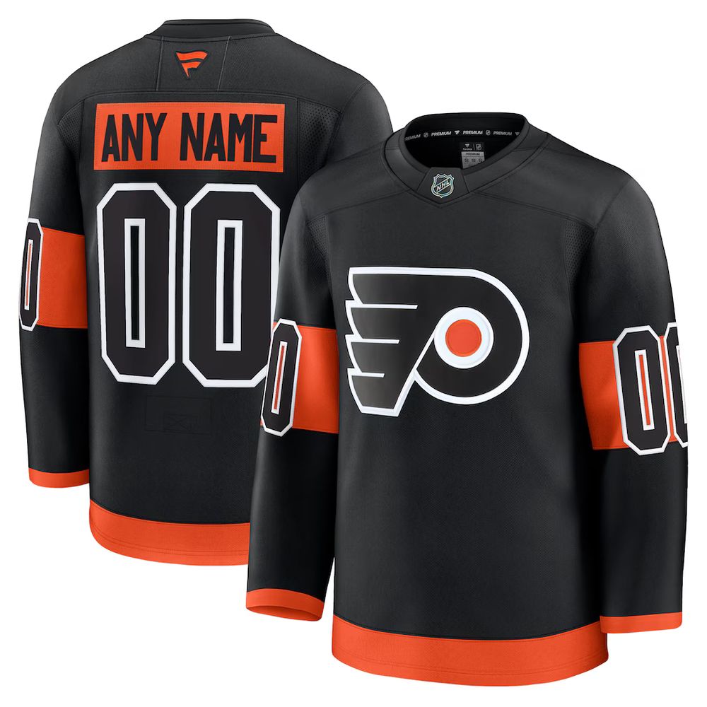 Men's Philadelphia Flyers Black Alternate Premium Custom Jersey