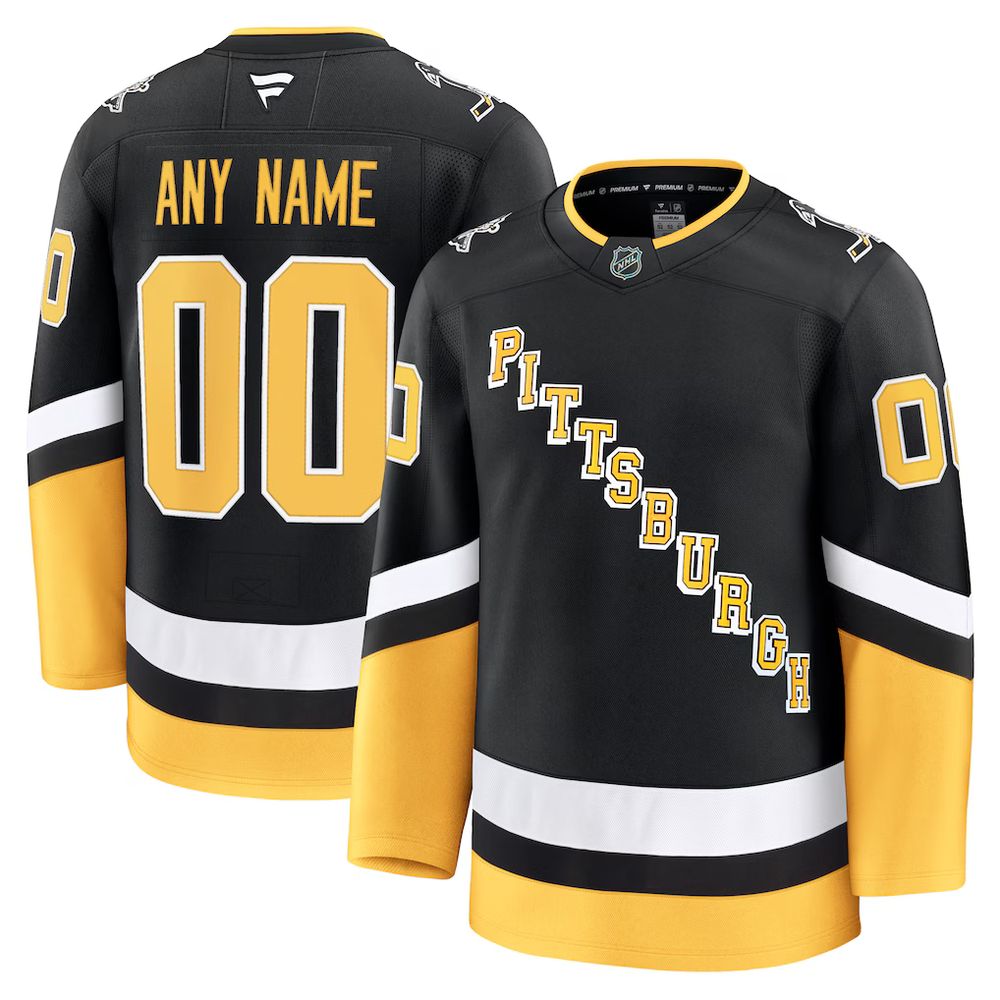 Youth Pittsburgh Penguins Black Alternate Custom Jersey