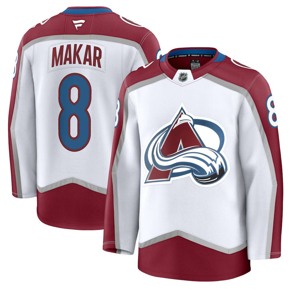 Youth Colorado Avalanche #8 Cale Makar White Away Jersey