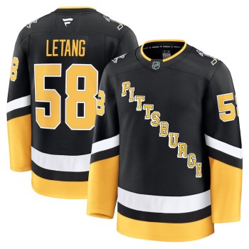 Men's Pittsburgh Penguins #58 Kris Letang Black Alternate Premium Jersey Men's Pittsburgh Penguins #58 Kris Letang Black Alternate Premium Jersey