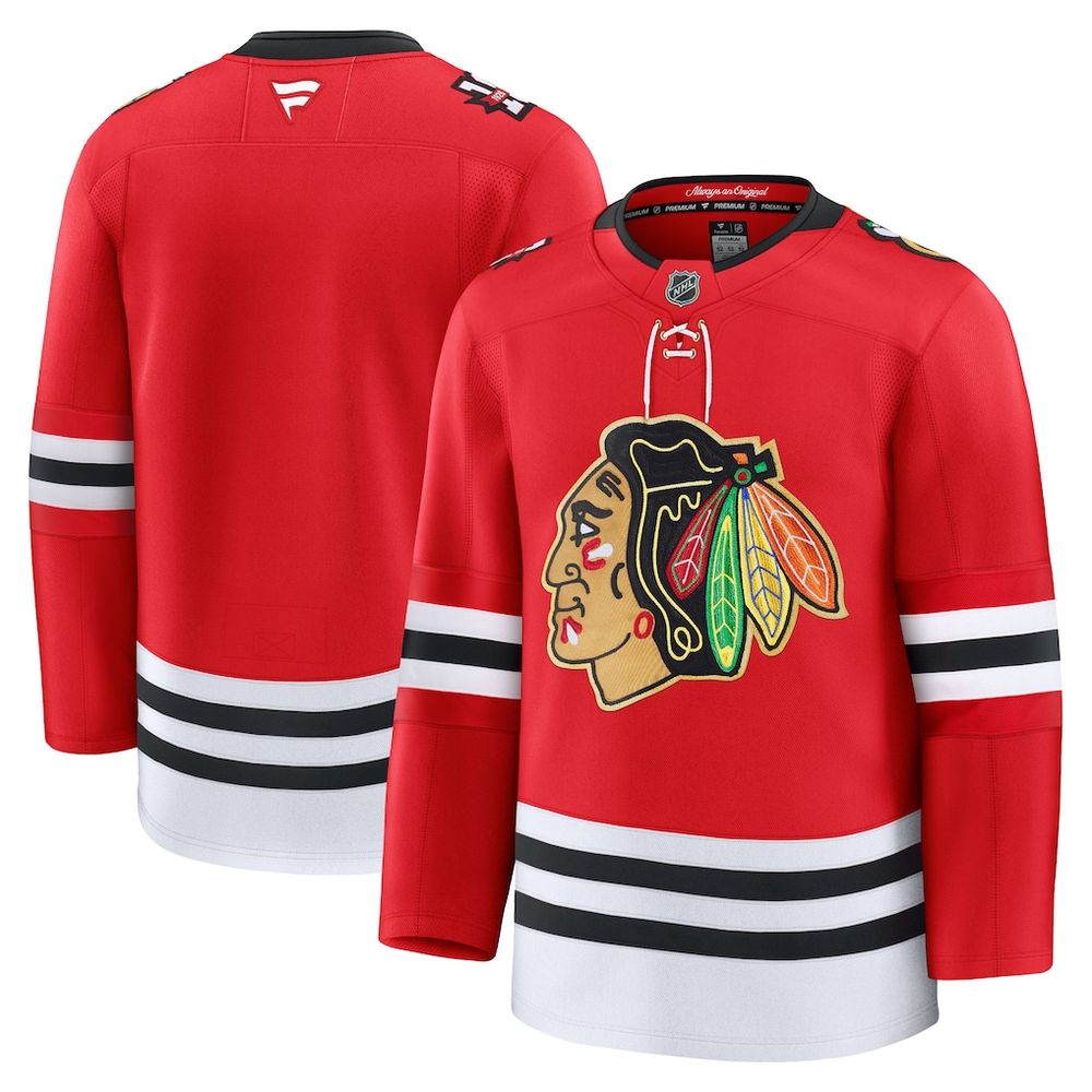 Men's Chicago Blackhawks Red Centennial Premium Jersey Men's Chicago Blackhawks Red Centennial Premium Jersey