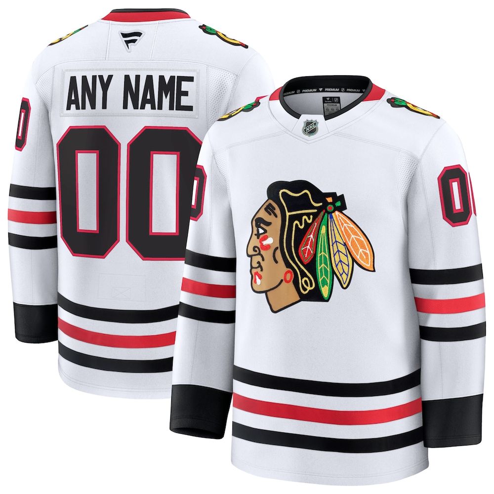 Youth Chicago Blackhawks White Away Custom Jersey