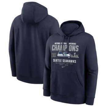 Men's Seattle Seahawks Nike College Navy 2025 NFC Champions Team Nation Hoodie