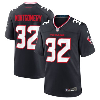 Men's Houston Texans #32 David Montgomery Navy Game Jersey