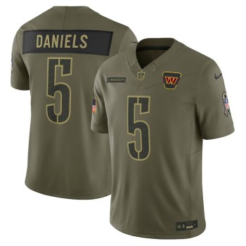 Youth Washington Commanders #5 Jayden Daniels Nike Olive 2025 Salute to Service Limited Jersey Youth Washington Commanders #5 Jayden Daniels Nike Olive 2025 Salute to Service Limited Jersey