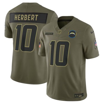Youth Los Angeles Chargers #10 Justin Herbert Nike Olive 2025 Salute to Service Limited Jersey