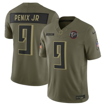 Youth Atlanta Falcons #9 Michael Penix Jr. Nike Olive 2025 Salute to Service Limited Jersey