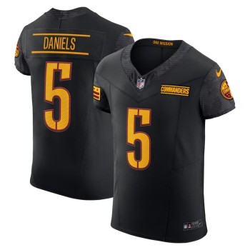 Men's Washington Commanders #5 Jayden Daniels Black Nike Alternate Vapor F.U.S.E. Elite Jersey