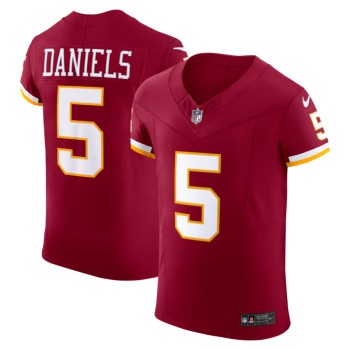 Men's Washington Commanders #5 Jayden Daniels Burgundy Nike Team Vapor F.U.S.E. Elite Jersey