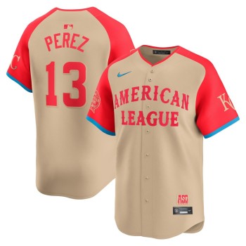 Men's American League Salvador Perez Cream 2024 MLB All-Star Game Limited Player Jersey Men's American League Salvador Perez Cream 2024 MLB All-Star Game Limited Player Jersey