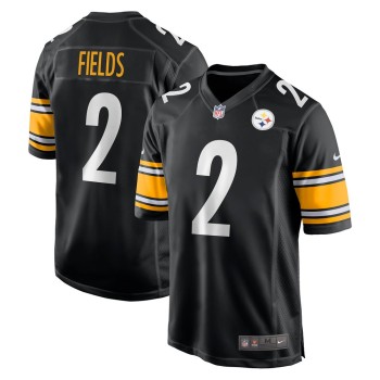 Men's Pittsburgh Steelers Justin Fields Black Game Player Jersey Men's Pittsburgh Steelers Justin Fields Black Game Player Jersey