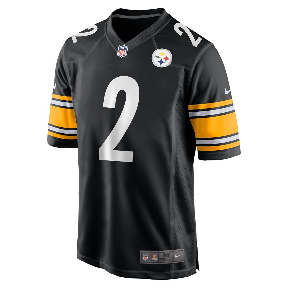 Men's Pittsburgh Steelers Justin Fields Black Game Player Jersey Men's Pittsburgh Steelers Justin Fields Black Game Player Jersey