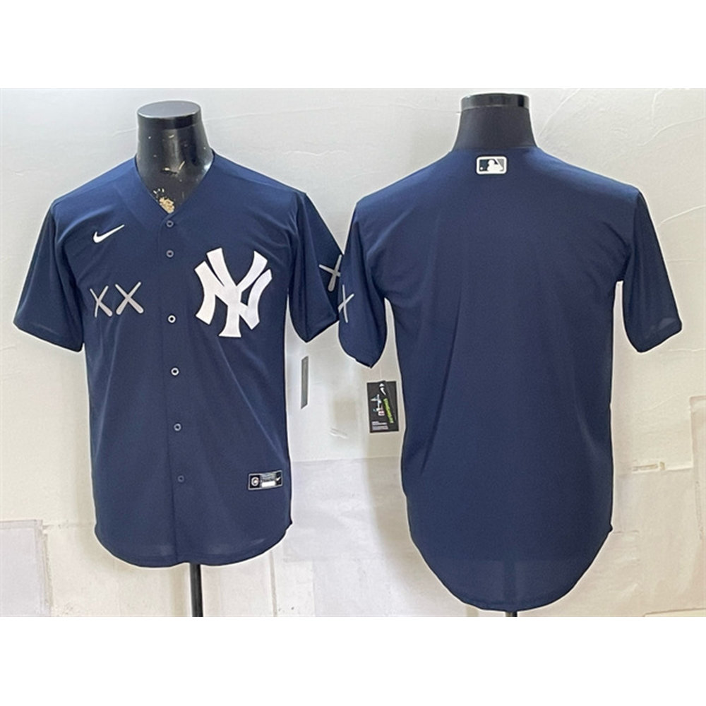 Men's New York Yankees x KAWS Navy Stadium Baseball Jersey Men's New York Yankees x KAWS Navy Stadium Baseball Jersey
