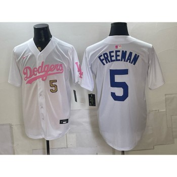 Youth Los Angeles Dodgers #5 Freddie Freeman White Cool Base Stitched Baseball Jersey