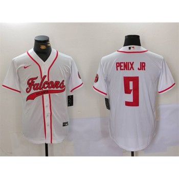 Youth Atlanta Falcons #9 Michael Penix Jr. White With Patch Cool Base Jersey