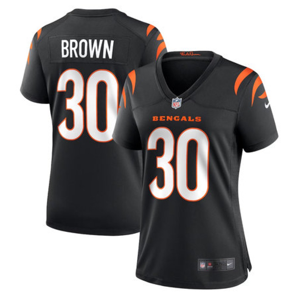 Women's Cincinnati Bengals #30 Chase Brown Nike Black Team Game Jersey Women's Cincinnati Bengals #30 Chase Brown Nike Black Team Game Jersey