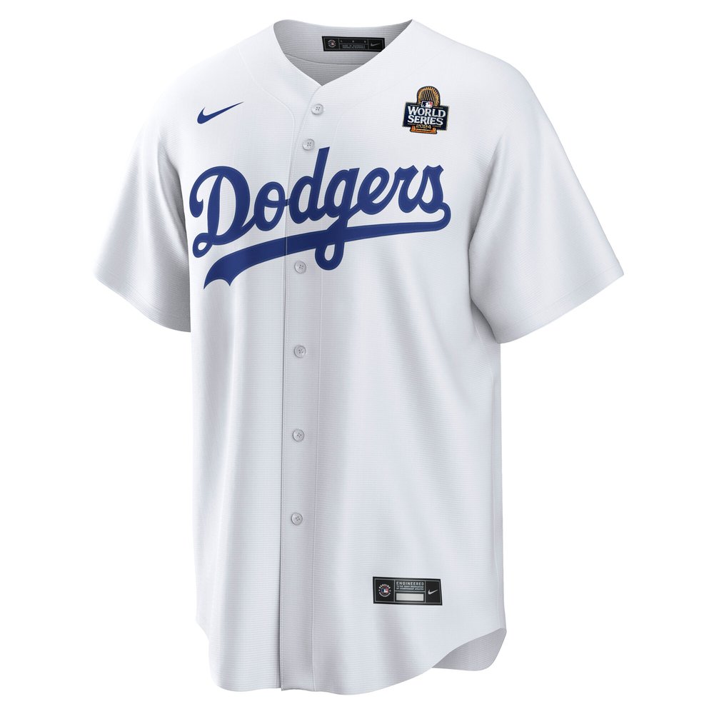 Men's Los Angeles Dodgers #17 Shohei Ohtani White 2024 World Series Home Replica Player Jersey Men's Los Angeles Dodgers #17 Shohei Ohtani White 2024 World Series Home Replica Player Jersey