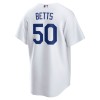Men's Los Angeles Dodgers #50 Mookie Betts White 2024 World Series Home Replica Player Jersey