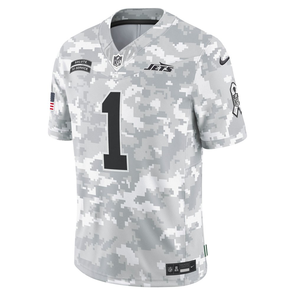 Men's New York Jets Sauce Gardner Arctic Camo 2024 Salute to Service Limited Jersey