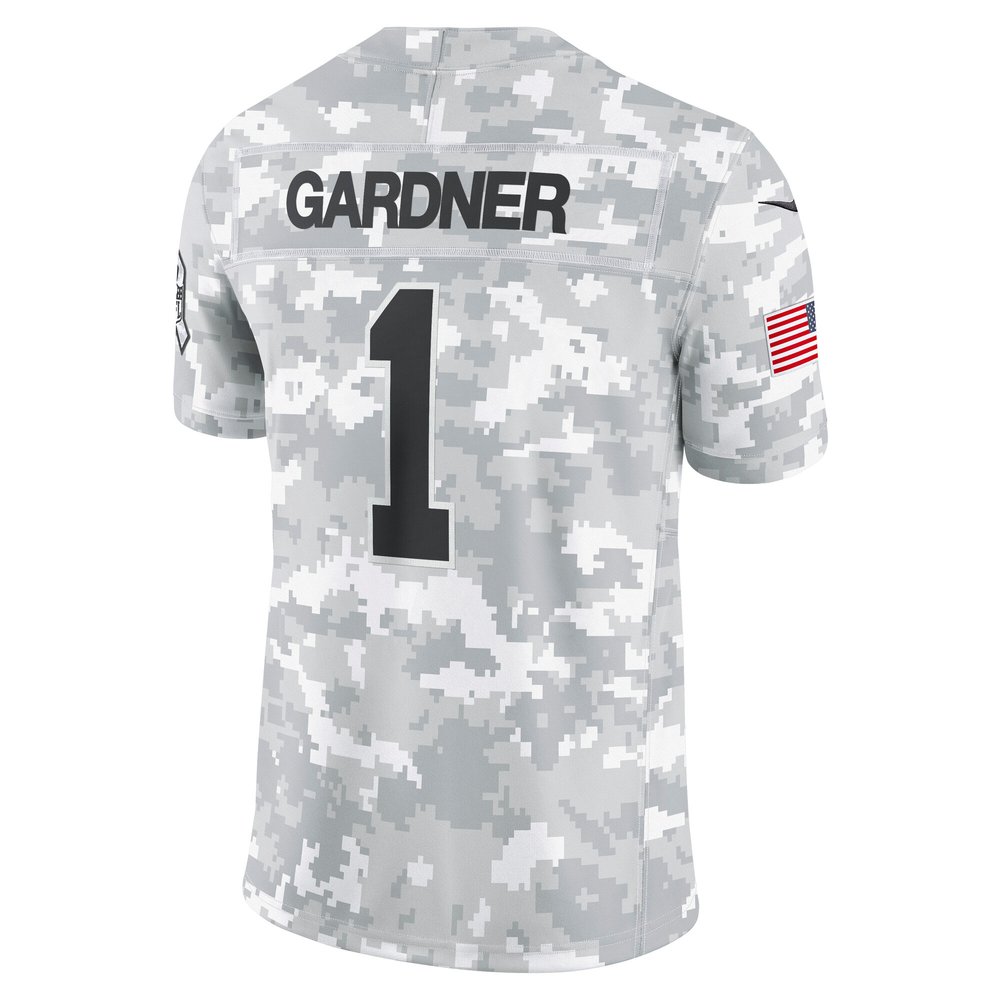 Men's New York Jets Sauce Gardner Arctic Camo 2024 Salute to Service Limited Jersey