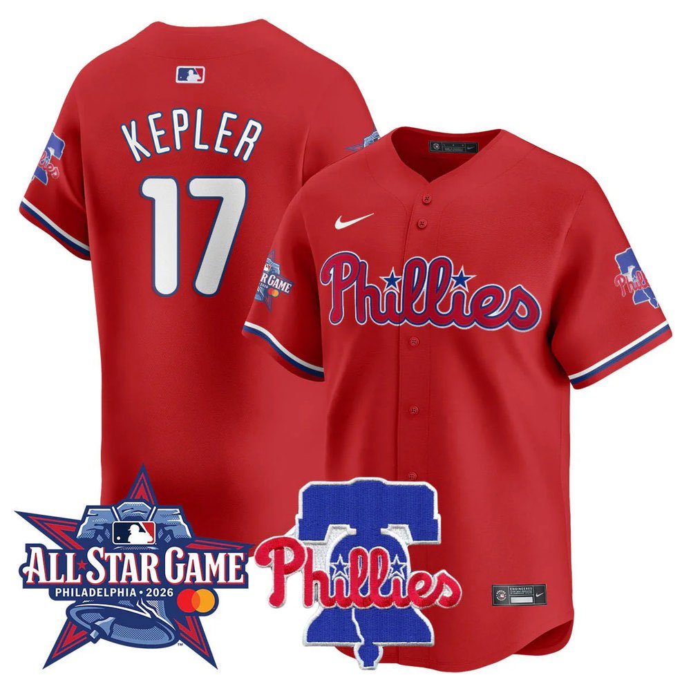 Men's Philadelphia Phillies #17 Max Kepler Red 2026 MLB All-Star Jersey