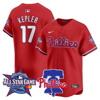 Men's Philadelphia Phillies #17 Max Kepler Red 2026 MLB All-Star Jersey Men's Philadelphia Phillies #17 Max Kepler Red 2026 MLB All-Star Jersey