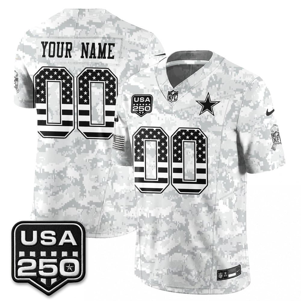 Men's Dallas Cowboys Camo 2026 Salute to Service Vapor F.U.S.E. Limited Custom Jersey