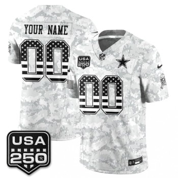 Men's Dallas Cowboys Camo 2026 Salute to Service Vapor F.U.S.E. Limited Custom Jersey