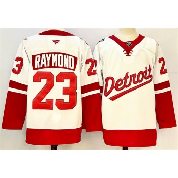 Men's Detroit Red Wings #23 Lucas Raymond White/Red 2024-25 Stitched Premium Jersey Men's Detroit Red Wings #23 Lucas Raymond White/Red 2024-25 Stitched Premium Jersey