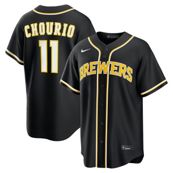 Men's Milwaukee Brewers #11 Jackson Chourio Black Fashion Replica Player Jersey