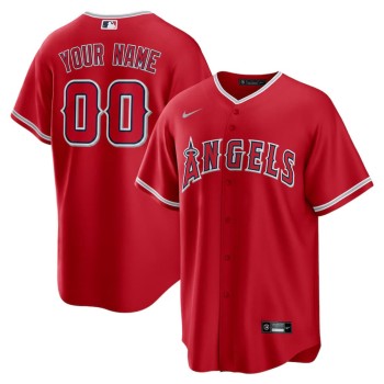 Youth Los Angeles Angels Red Stitched Baseball Custom Jersey