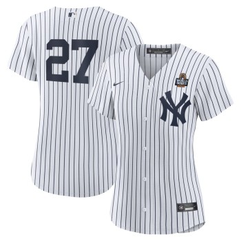 Women's New York Yankees #27 Giancarlo Stanton White 2024 World Series Home Replica Player Jersey Women's New York Yankees #27 Giancarlo Stanton White 2024 World Series Home Replica Player Jersey