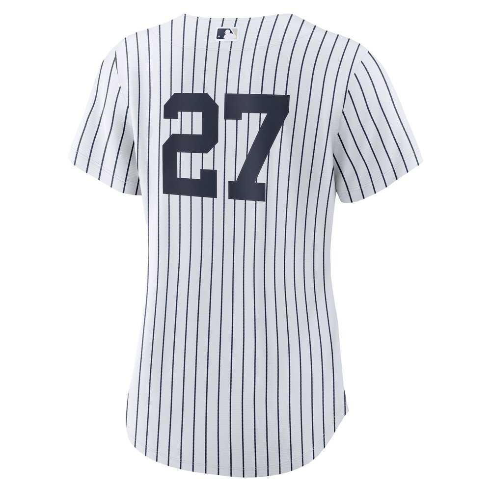 Women's New York Yankees #27 Giancarlo Stanton White 2024 World Series Home Replica Player Jersey Women's New York Yankees #27 Giancarlo Stanton White 2024 World Series Home Replica Player Jersey