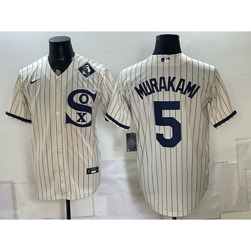 Men's Chicago White Sox #5 Munetaka Murakami White Stitched Baseball Jersey