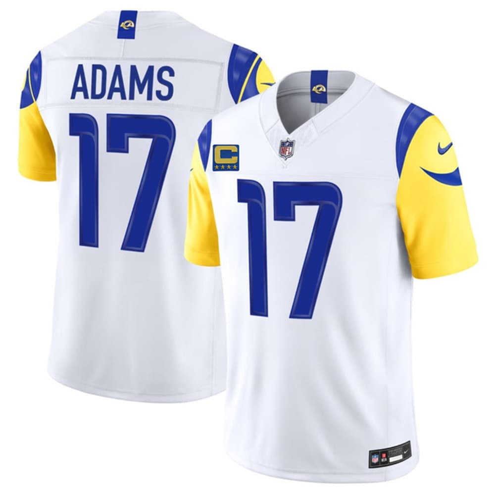 Men's Los Angeles Rams #17 Davante Adams White 2026 4-Star C Patch Vapor F.U.S.E. Limited Jersey
