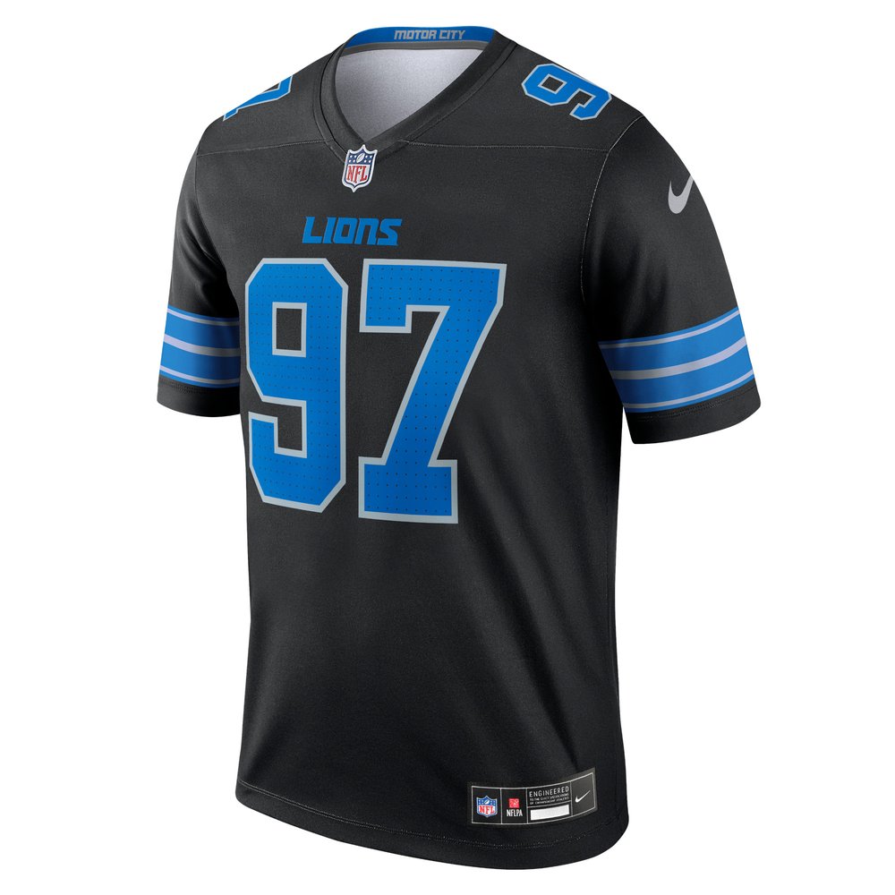 Men's Detroit Lions #97 Aidan Hutchinson Black Legend Jersey Men's Detroit Lions #97 Aidan Hutchinson Black Legend Jersey