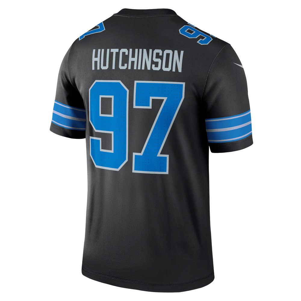 Men's Detroit Lions #97 Aidan Hutchinson Black Legend Jersey Men's Detroit Lions #97 Aidan Hutchinson Black Legend Jersey