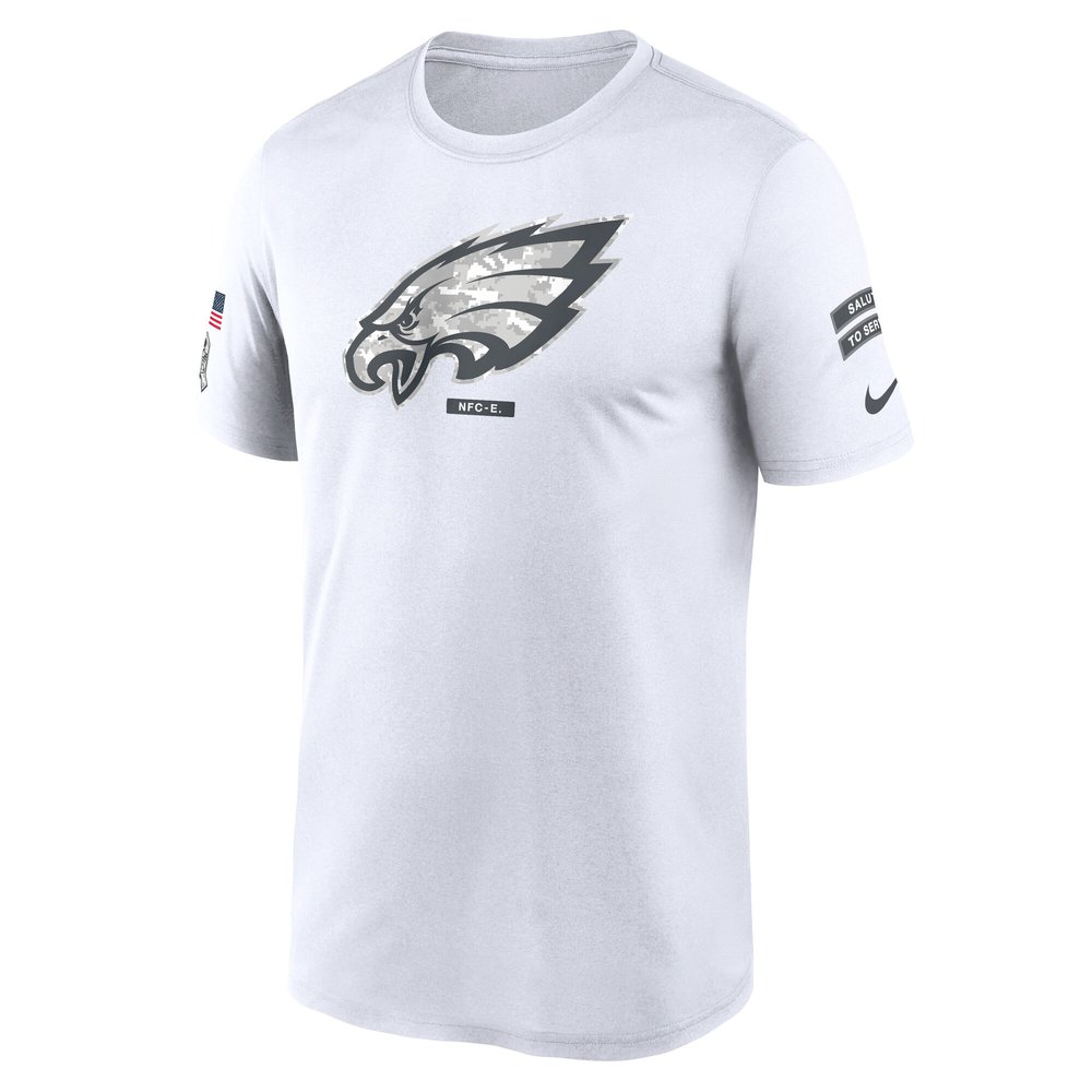 Men's Philadelphia Eagles White 2024 Salute To Service Legend Performance T-Shirt