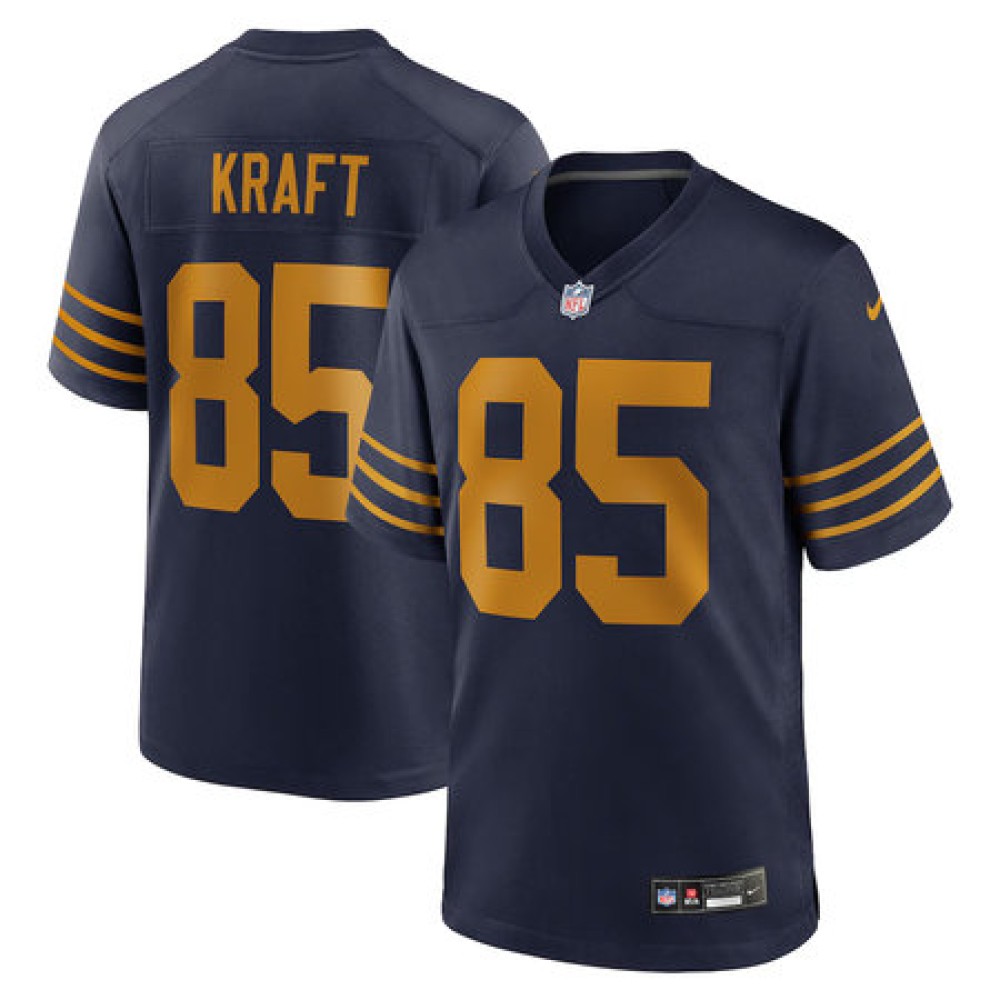 Men's Green Bay Packers #85 Tucker Kraft Nike Navy Alternate Game Jersey