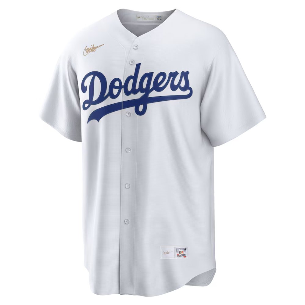 Men's Brooklyn Dodgers #42 Jackie Robinson Nike White Home Cooperstown Collection Player Jersey