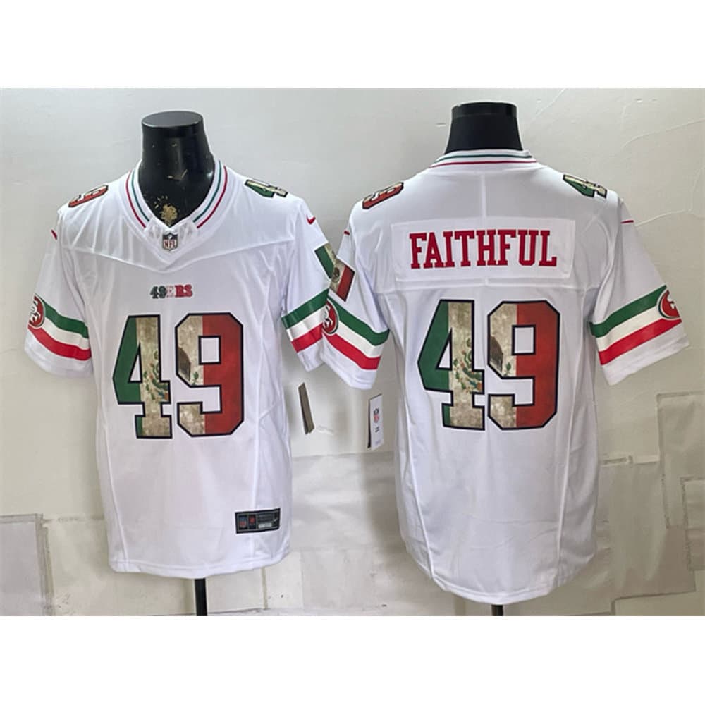 Youth San Francisco 49ers #49 FAITHFUL White 2025 Mexico Vapor F.U.S.E. Limited Jersey