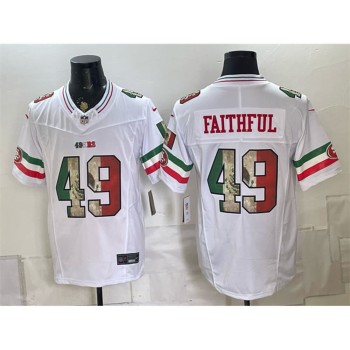 Youth San Francisco 49ers #49 FAITHFUL White 2025 Mexico Vapor F.U.S.E. Limited Jersey