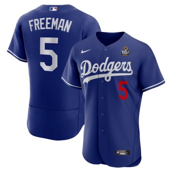 Men's Los Angeles Dodgers #5 Freddie Freeman Royal 2024 World Series Alternate Authentic Player Jersey Men's Los Angeles Dodgers #5 Freddie Freeman Royal 2024 World Series Alternate Authentic Player Jersey