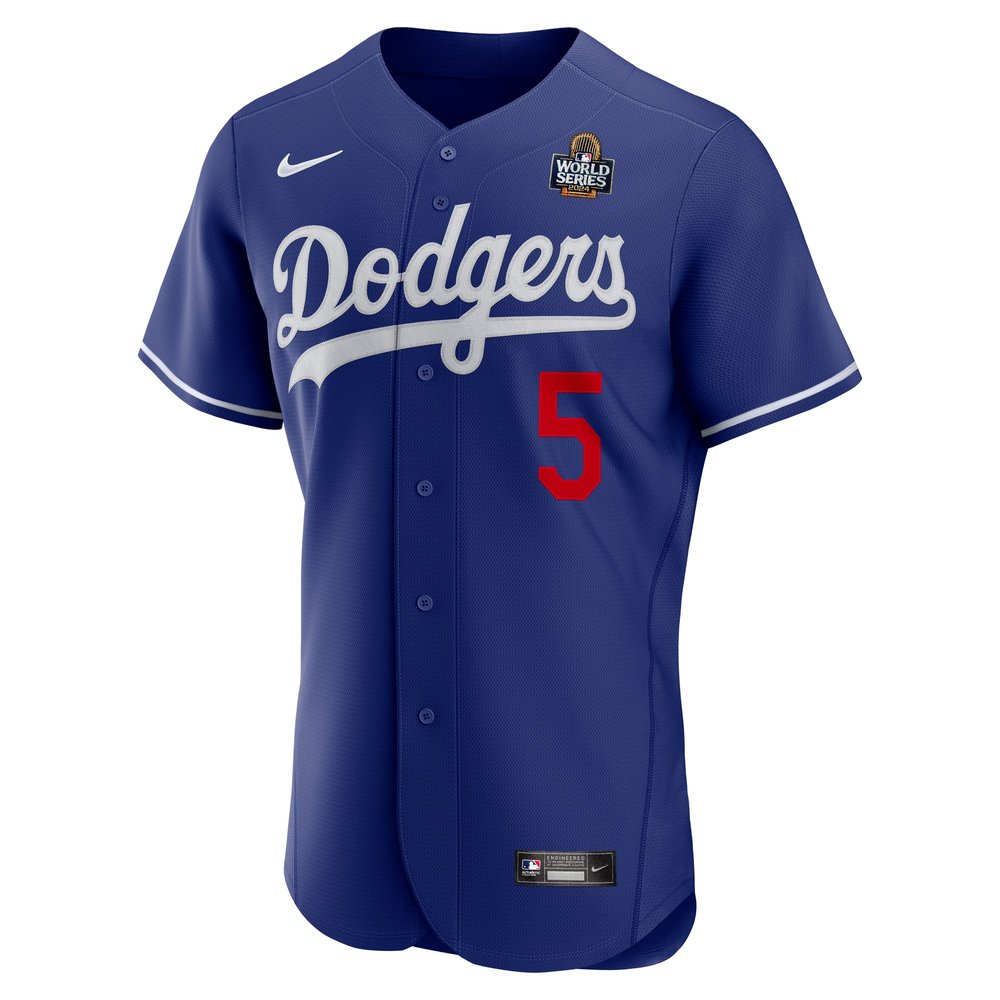 Men's Los Angeles Dodgers #5 Freddie Freeman Royal 2024 World Series Alternate Authentic Player Jersey