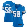 Women's Detroit Lions Giovanni Manu  Blue Team Game Jersey