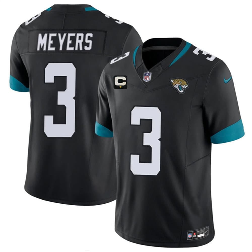 Men's Jacksonville Jaguars #3 Jakobi Meyers Black 2026 1-Star C Patch Vapor F.U.S.E. Limited Jersey