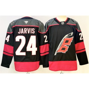 Youth Carolina Hurricanes #24 Seth Jarvis Black 2024-25 Home Stitched Hockey Jersey