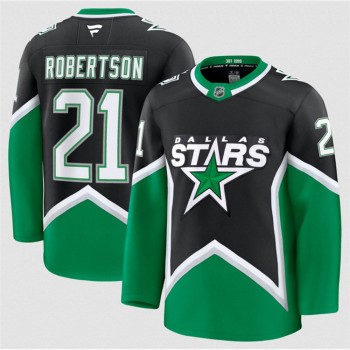 Youth Dallas Stars #21 Jason Robertson Black 2025-26 Alternate Stitched Hockey Jersey Youth Dallas Stars #21 Jason Robertson Black 2025-26 Alternate Stitched Hockey Jersey
